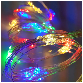 Гирлянда роса 300 LED 10 нитей 3м USB 8 режимов мультиколор для украшения елки SQ-26834