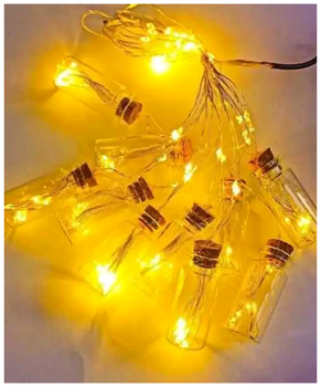 Светодиодная гирлянда 10 бутылочек 2м 50LED 0.3Вт Теплый белый для украшения помещений SQ-27350