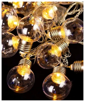 Светодиодная гирлянда Лампочки 20 LED 7м 220В теплый белый для украшения интерьера SQ-25510