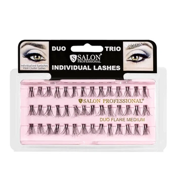 Пучковые ресницы для наращивания двойные Salon Duo Flare Individual Lashes, SHORT