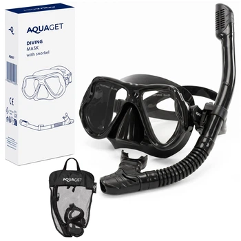 Набор для снорклинга Aquaget маска с трубкой AQ0007 Black
