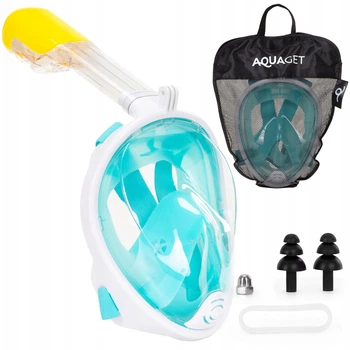 Полнолицевая маска для сноркелинга Aquaget Size L/XL AQ0002 Sky Blue/White