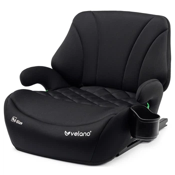 Автокресло бустер детское VELANO Gravo i-Size 125–150 см ISOFIX с подстаканником (black/черный)