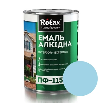 Эмаль алкидная Rolax ПФ-115 светло-голубая глянцевая 0.9 кг