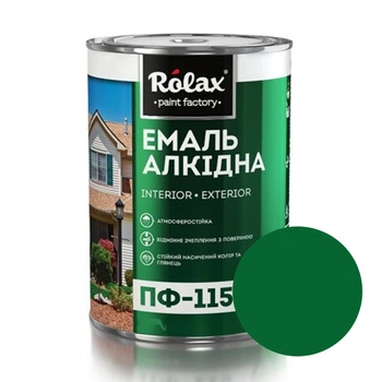 Эмаль алкидная Rolax ПФ-115 темно-зеленая глянцевая 2.8 кг