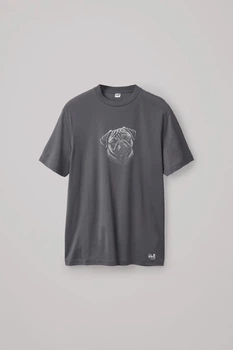 Футболка THE DOG BRAND сіра з мопсом колекція "Grey" S
