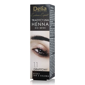 Фарба для брів Хна у порошку Delia cosmetics Henna Traditional, тон 1.1 Графіт, 2г
