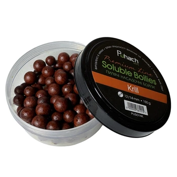 Пылящие насаживающие бойлы Puhach Baits Premium Soluble Boilies 12/14 mm - Krill,PUSO14K