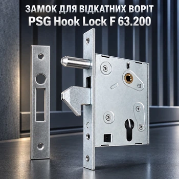 Замок врезной для откатных ворот PSG Hook Lock F 63.200 с крюкообразным ригелем