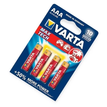 Батарейка AAA лужна 1.5V мініпальчик Varta Longlife Max Power 4шт блістер