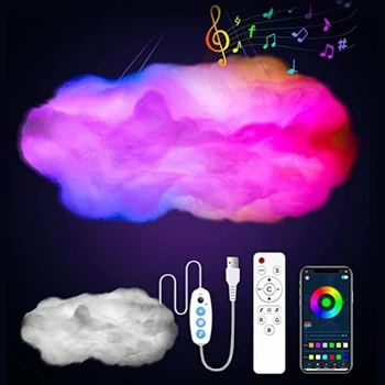 Светильник светодиодный Облако с RGB-подсветкой и пультом, питание USB