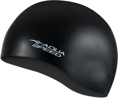 Шапка для плавания Aqua Speed MONO 6192 суперэластичный силикон черный OSFM