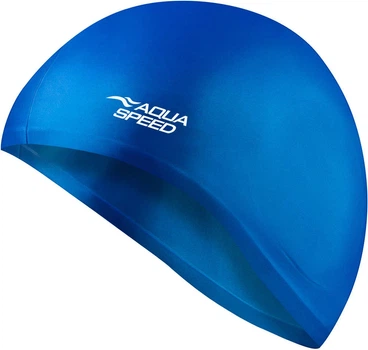 Шапка для плавания Aqua Speed EAR CAP 5872 с ушками 100% силикон синяя Унисекс OSFM