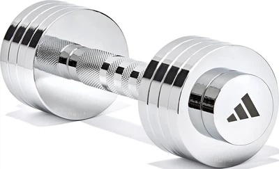 Гантель регульована Adidas Adjustable Chrome Dumbbell 1-5 кг сталь хромована сріблястий
