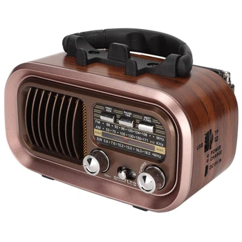 Радиоприемник FM аналоговый портативный Golon RX-BT628 с аккумулятором, Bluetooth, USB, MicroSD, 170х110х90мм Brown
