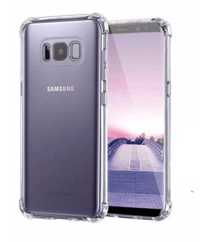 Чехол-накладка для Samsung Galaxy S8 прозрачная с бронь углами с защитой камеры противоударная