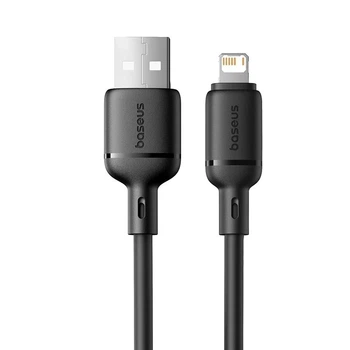 Кабель Baseus Silky Series USB — Lightning 2.4A 2 м для заряджання й передачі даних чорний