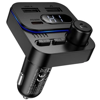 Автомобільний зарядний пристрій з FM-модулятором Borofone BC61 Ocean 45W USB та Type-C