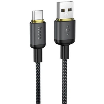 Кабель Hoco X128 Benefit USB — Type-C 36W 1 м плетений чорний