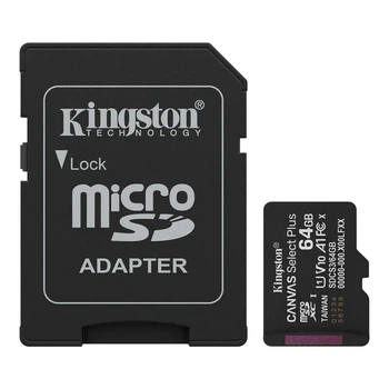 Карта памяти microSDXC Kingston Canvas Select Plus 64 GB class 10 A1 с SD-адаптером