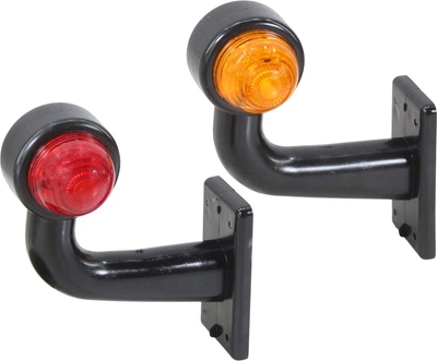 Ліхтар габаритний ріжок (Auto Light) LED 12-24 V вигнутий середній, жовтий/червоний (AL-0015-YR/RY)