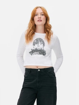 Топ Primark білий з принтом GINYZ632 L