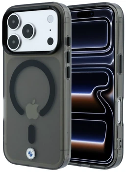 Etui BMW Sign Frosted IML & Metal Logo MagSafe do iPhone 18 Pro / 17 Pro czarne (BMW001247)