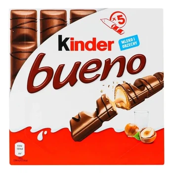 Вафлі Kinder Bueno із молочно–горіховою начинкою, 107.5 г(5шт)