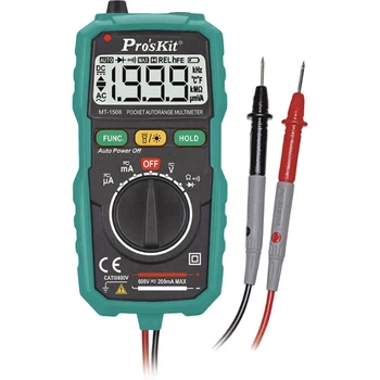 Pro'sKit MT-1508 Компактный карманный автоматический электроизмерительный прибор, вольтметр, цифровой мультиметр с ручным выбором диапазона.
