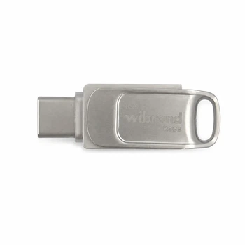 Флешка Wibrand Bee 128GB USB 3.2 Gen1 Type-A + Type-C поворотный металл Silver