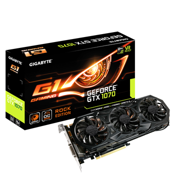 Видеокарта Gigabyte GeForce GTX 1070 G1 ROCK 8GB GDDR5 (GV-N1070G1 ROCK-8GD)