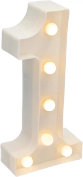 Декоративный LED-светильник Guijiyi «Цифра 1», теплый свет, на батарейках