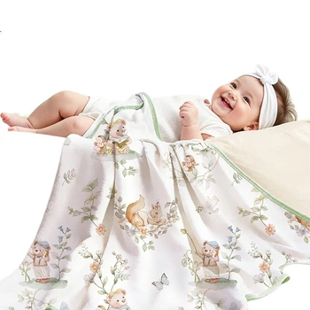 Пеленка-одеяло Aibao для новорожденных, для родов, защита от испуга, 85*85 см, Bear Paradise S814