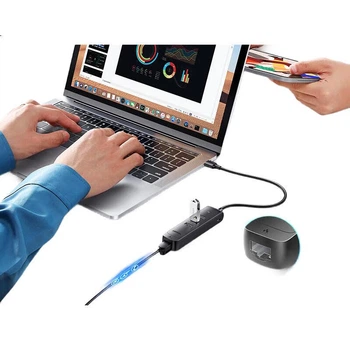 USB-концентратор UGREEN 3.0, гигабитный Ethernet-адаптер для ноутбука, внешняя проводная сетевая карта, преобразователь сетевого кабеля, устройство расширения для компьютеров Huawei, расширитель HUB, преобразователь RJ45