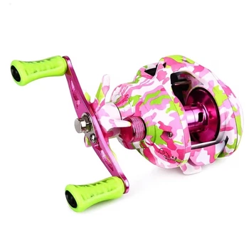 Мультипликаторная катушка BAKAWA Rubar (яркий камуфляж Pink Camo под правую руку) 5+1