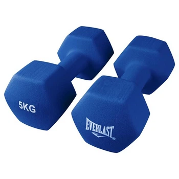 Гантелі вінілові для фітнесу Everlast 5 кг х 2 шт синій 80024/5
