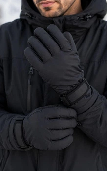 Чоловічі балонові рукавиці на флісі L-XL чорні (16-15)
