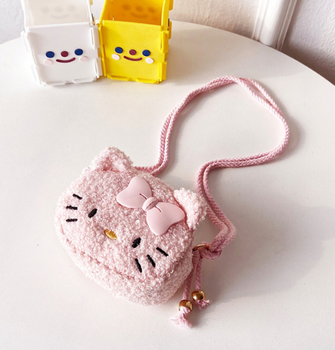 Сумочка дитяча міні гаманець Hello Kitty Хеллоу Кітті Плюшева 10х12 см Рожевий