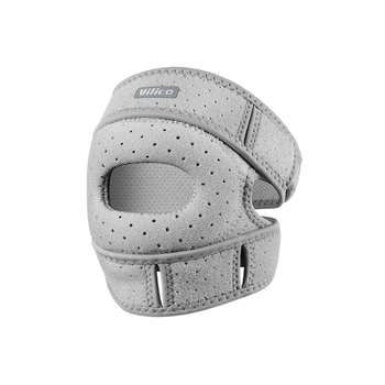 Спортивный наколенник с амортизирующей накладкой и дышащей тканью Vilico light grey one size (68–73 cm)