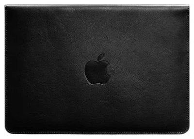 Кожаный чехол-конверт на магнитах для MacBook 14 дюйм, черный, натуральная кожа Краст, ручная работа, 34,3×24,5 см 58668