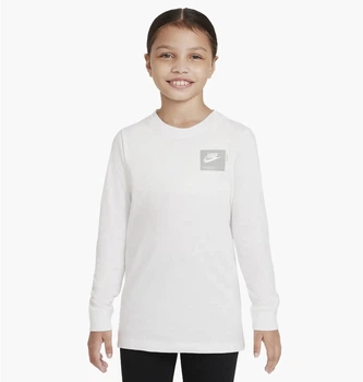 Детский лонгслив Nike Big Kids Long-Sleeve T-Shirt M Белый DM3456-100