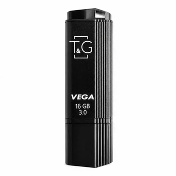 Флешка T&G Vega 16 ГБ USB 2.0 пластиковая с крышкой черная