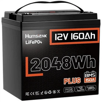 Акумулятор Humsienk LiFePO4 12V 150Ah 2048Wh з BMS 150A для резервного живлення