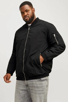 Куртка з ребристими манжетами Baseball Plus Jack&Jones чорна 5XL (100376-black-12851)