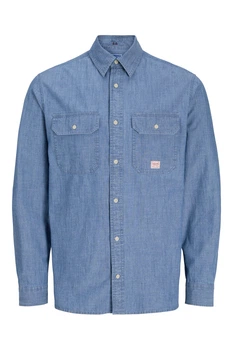 Джинсова сорочка Jack&Jones синя 5XL (400142-12922)