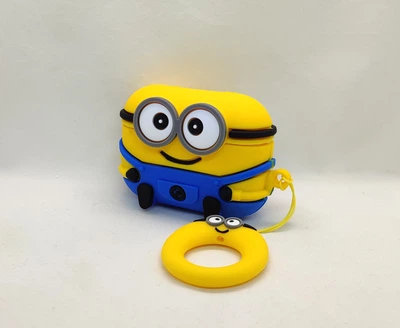 Силіконовий 3D чохол Minions Міньйон зі шнурком для Airpods Pro 3