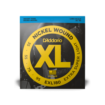 Струны для бас-гитары D'Addario EXL180 XL NICKEL WOUND BASS EXTRA SUPER LIGHT (35-95) (4 шт.)