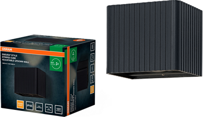 Фасадний світильник OSRAM Style Striped Cube Adjustable Wall Updown 10W 330Lm 3000K IP65 