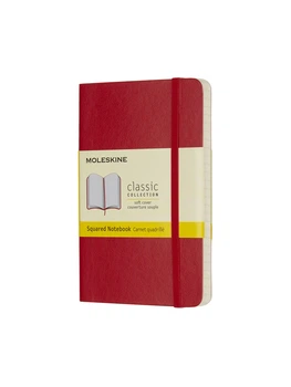 Записная книжка Moleskine Classic карманная, Клетка Красный Мягкий (QP612F2) 8055002854603