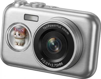 Фотоаппарат Black Cat Diary DK21 цифровой компактный, 64 ГБ, серебристый